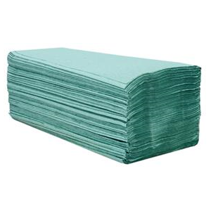 Skládané Z ručníky 1 vrstvý recykl 5000 ks, zelené
