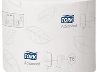 Na obrázku je vidět toaletní papír do zásobníku TORK 