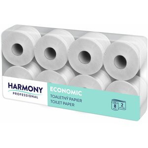 Toaletní papír 2 - vrstvý recykl, bělost 50 %, 8x8 rolí