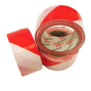 Samolepící páska červeno-bílá 50 mm /  66 m