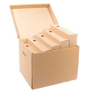 Archivační krabice na šanony 455 x 345 x 310 mm, v rozloženém stavu 1436 x 1160 mm