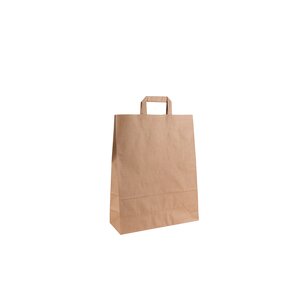 Papírová taška s plochým uchem hnědá 32 x 12 x 41 cm 