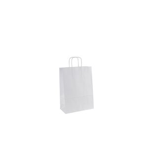 Papírová taška s krouceným uchem bílá 24 x 11 x 33 cm 
