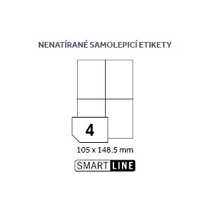 SMART LINE samolepicí etikety - 105 x 148,5 mm, nenatírané