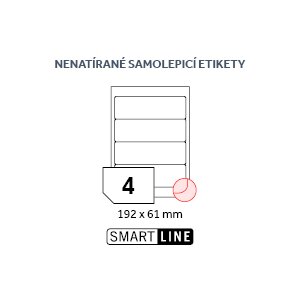 SMART LINE samolepicí etikety - 192 x 61 mm, nenatírané