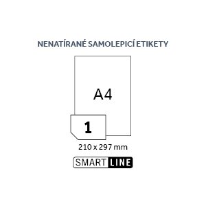 SMART LINE samolepicí etikety - 210 x 297 mm, nenatírané