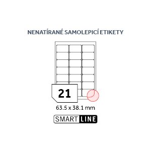 SMART LINE samolepicí etikety - 63,5 x 38,1 mm, nenatírané
