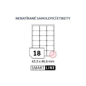 SMART LINE samolepicí etikety - 63,5 x 46,6 mm, nenatírané