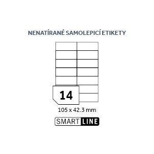 SMART LINE samolepicí etikety - 105 x 42,3 mm, nenatírané